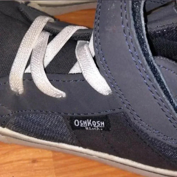 Oshkosh B'gosh High Top Gray Stripe Toddler 12 - Picture 2 of 6